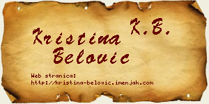 Kristina Belović vizit kartica